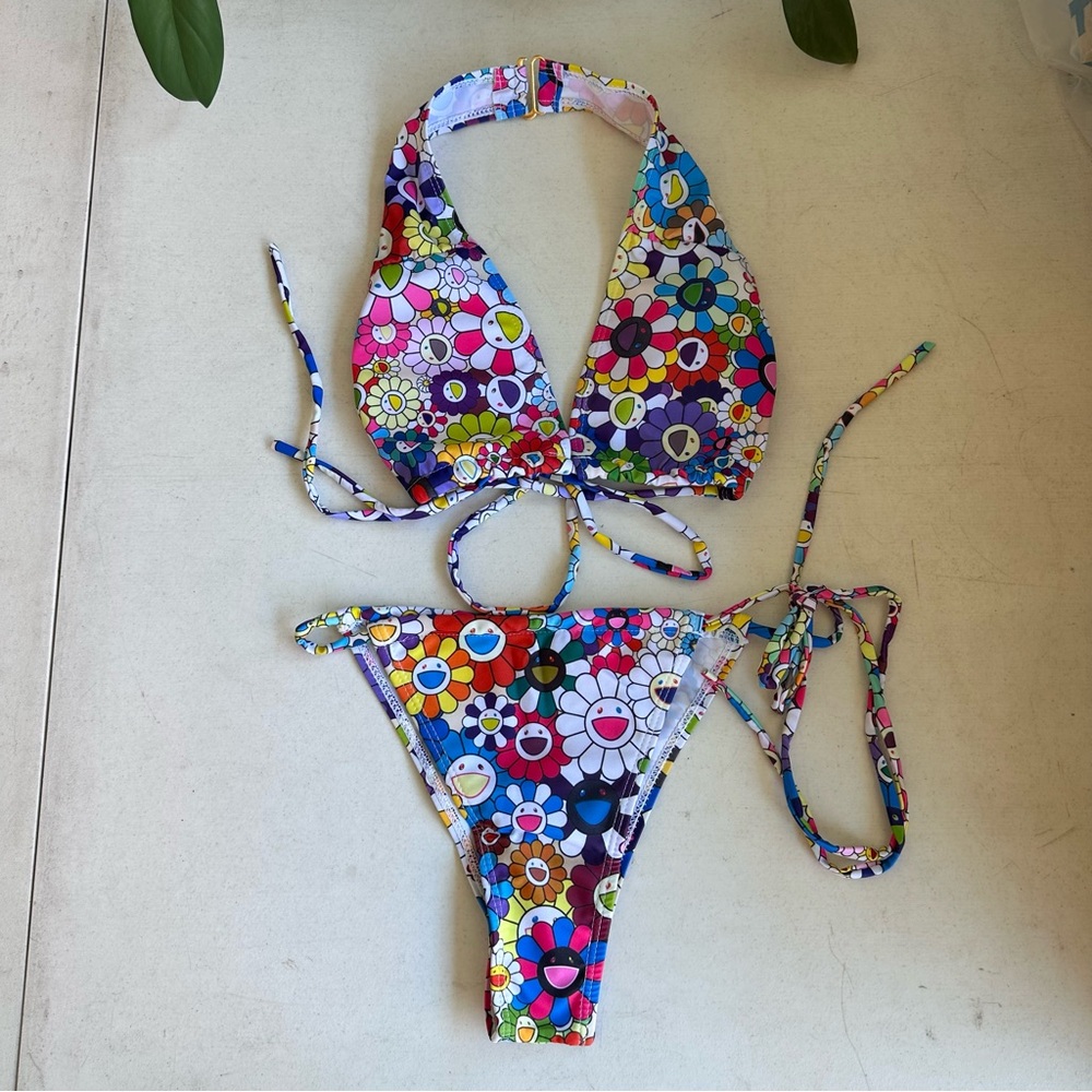 Brand New! Tween Multi Color Laughing Floral Bikini Set